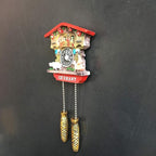 3D Germany Cuckoo Clock Refrigerator Fridge Magnet Tourist Souvenirs Handmade Resin Craft Magnetic Stickers Home Kitchen Decoration Travel Gift
