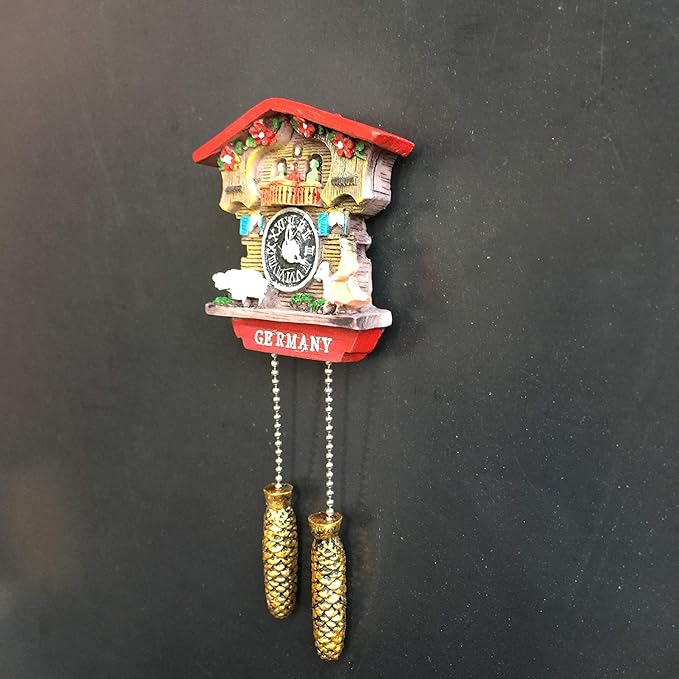 3D Germany Cuckoo Clock Refrigerator Fridge Magnet Tourist Souvenirs Handmade Resin Craft Magnetic Stickers Home Kitchen Decoration Travel Gift