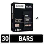 RXBAR Protein Bars, 12g Protein, Gluten Free Snacks, Chocolate Sea Salt (6 Boxes, 30 Bars)