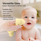 6-Pack Baby Washcloths - Soft Absorbent Viscose from Bamboo Wash Cloths for Babies, Kids, Toddlers, Infant, Newborn Bath Towels, Gentle on Sensitive Skin, 10x10 Reusable Face Towels (Sunshine)