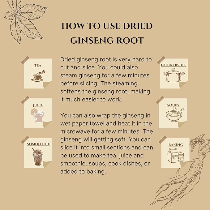 ENG 2 Boxes American Ginseng Root – Medium Panax Ginseng,4oz/Box,Organic Herbal from Wisconsin for Men & Women,Brew Tea & Soup to Boost Energy & Wellness（8 Ounce）