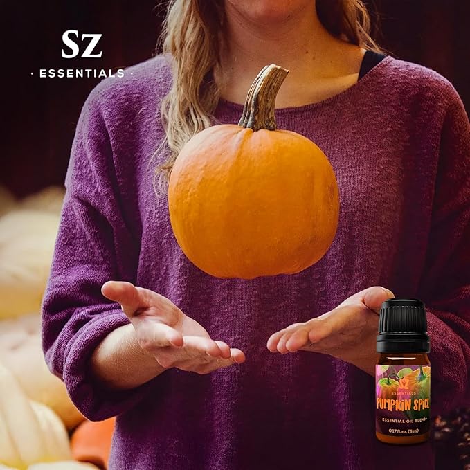 Pumpkin Spice Essential Blend Oil for Diffuser and Humidifier - 100% Pure and Natural - Rich Pumpkin Spice Scent, with Fruity and Spicy Overtones - Vegan - 0.17 floz (5 mL)