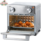 8.5 QT 5-in-1 Toaster Oven Air Fryer Combo, Stainless Steel, Fast Preheat, Ideal for Small Spaces, Travel & Family, Healthy Cooking Included