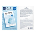 Torriden DIVE IN Hyaluronic Acid Facial Mask (10 sheets) | Extra Moisturizing Care | Hyaluronic Acid, Panthenol, Allantoin | Korean Face Mask