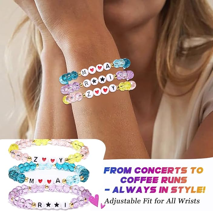 AICase for Kpop Merch Inspired Crystal Bracelets 3 Pcs Stackable Stretch Friendship Beaded Bracelets for k_pop Merchandise Jewelry Gifts for Fans Stocking Stuffers_3077