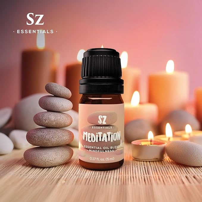 Meditation 100% Pure Essential Oil Blend - Perfectly Balanced for Shadow Work, Hot & Cold Yoga - Elevated and Deep Scent a Must Try for Meditation - Vegan - 0.17oz (5ml)