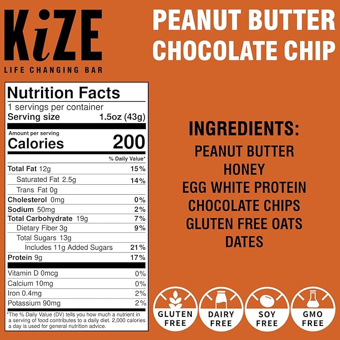KiZE Energy Bars - Gluten Free, Dairy Free, Non-GMO, and High Protein Meal Replacement Energy Bars, Clean & Simple Food Ingredients - Chocolate Lovers Variety Pack, 9g High Protein Snacks, (10 Count)