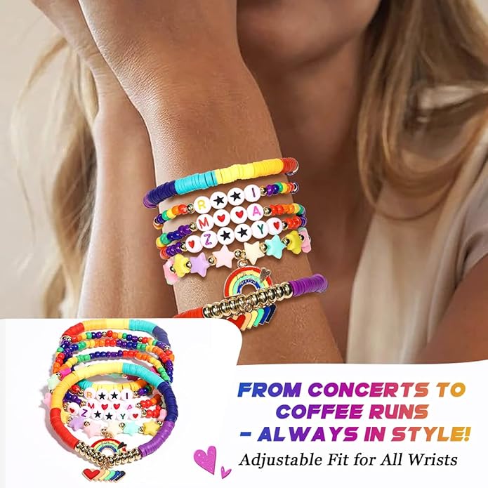 AICase for Kpop Demon Merch Inspired Bracelets 6 Pcs Stackable Stretch Friendship Beaded Bracelets for k pop Unique Merchandise Jewelry Gifts for Fans Women Men_2