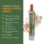 Paleovalley 100% Grass Fed Venison Sticks – 10 Pack – Keto-Friendly, High Protein, Low-Calorie Snack – Omega-3 Rich, Gluten-Free, Nitrate-Free, Naturally Flavored – Healthy On-the-Go Meat Snack