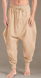 AITFINEISM Men's Drawstring Aladdin Hippie Harem Pants Loose Drop Crotch Trousers