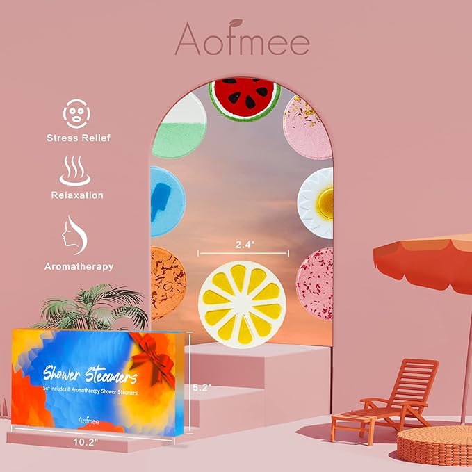 Aofmee Shower Steamers Aromatherapy - Pack of 8 Shower Bombs Gift Set, Shower Tablets with Essential Oils for Relaxation, Christmas Gifts Self Care Gifts Spa Gifts Birthday Gifts for Women and Men