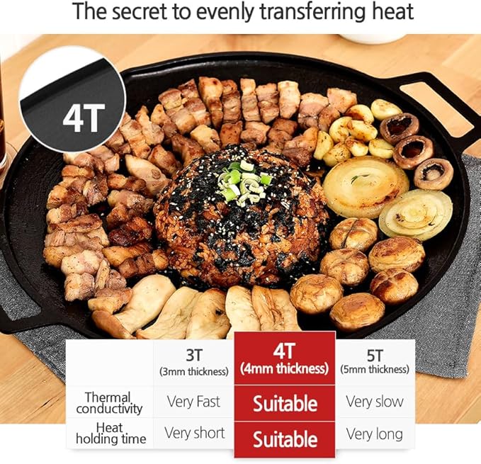 Korean BBQ 3 IH Griddle Grill Pan with Bag, Nonstick Coating, All Stove(Gas, Electric & Induction),Griddle(16in)