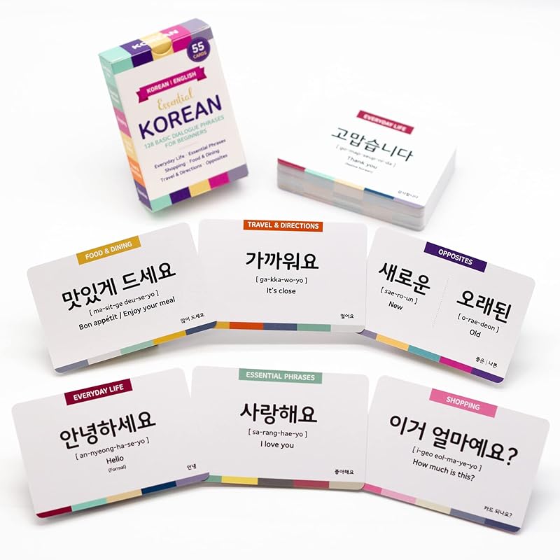 3-Pack Gift Set Korean Basic Conversation Flashcards – Essential Phrases, Everyday Situations, Slang + Free MP3 Audio