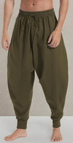 AITFINEISM Men's Drawstring Aladdin Hippie Harem Pants Loose Drop Crotch Trousers