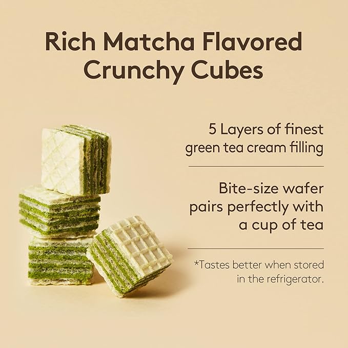 OSULLOC Green Tea Wafers Cookies (3.52oz, 100g) | Korean Matcha Flavored Snacks | Asian Snacks, Premium Tea Food