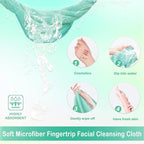 Makeup Remover Cloth 12 x 12 Inch, Reusable Makeup Remover Towels for Washing Face, 6 Pack Washable Microfiber Face Cloth Fast Drying Washcloth, Green