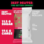 Fruit Rolls by Zest Delites, 100% Natural Healthy Fruit Snacks Bulk for Kids & Adults, Made from Real Strawberry Leather, Vegan, School Lunch Snack, A Twist on Strawberry Strips, 25 Packs