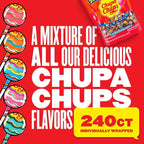 Chupa Chups Mini Lollipop Halloween Trick or Treat Candy Variety Assortment, 5 Flavors, Individually Wrapped Bulk Candy for Adults & Kids, 50.8 oz Bag (240 Suckers)