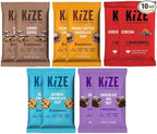KiZE Energy Bars - Gluten Free, Dairy Free, Non-GMO, and High Protein Meal Replacement Energy Bars, Clean & Simple Food Ingredients - Chocolate Lovers Variety Pack, 9g High Protein Snacks, (10 Count)