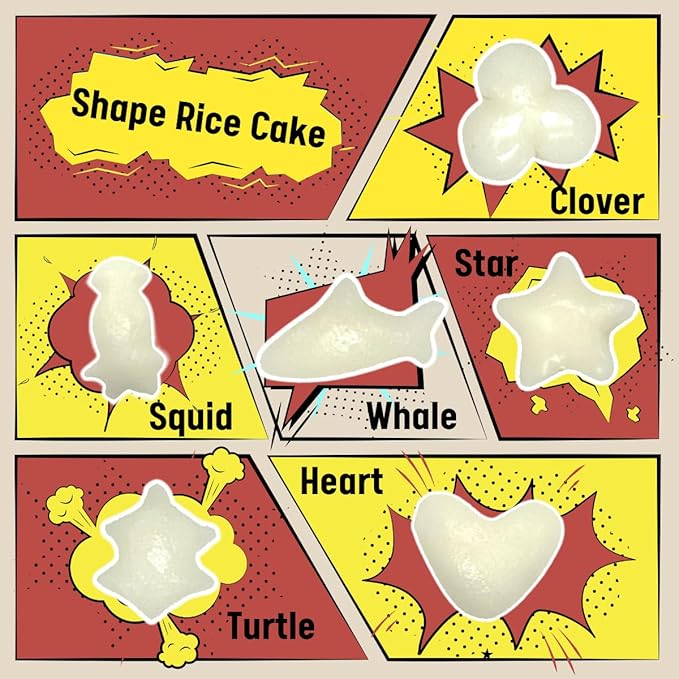 Korean Rice Cake, Tteokbokki, Fun-Shaped & Chewy, 1 Pack (2 Individual Package) Vegan, Non-GMO, Gluten-Free, Easy to Cook, 14.10oz per Pack (1 Pack)