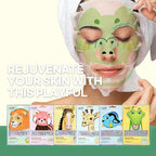Epielle Animal Character Sheet Masks 12 Pack, Moisturizing & Hydrating Face Mask with Hyaluronic Acid & Fruit Extract, Korean Skin Care, Girls Spa Party Favors, Sleepover, Self Care Gifts for Women