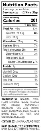 Nadel - NATURALLY DELICIOUS ZUCCHINI CAKE Slices, 24 Pack, Sweet Breads & Cakes Slices Back to School lunch snack, breakfast bar