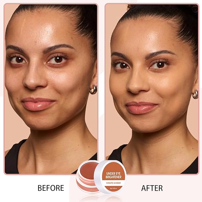 Under Eye Brightener Concealer, Long-Lasting Hydrating and Waterproof Color Corrector for Dark Circles, Full Coverage Lightweight Undereye Brightening Cream with Puff & Concealer Pen,#03 Golden Toffee