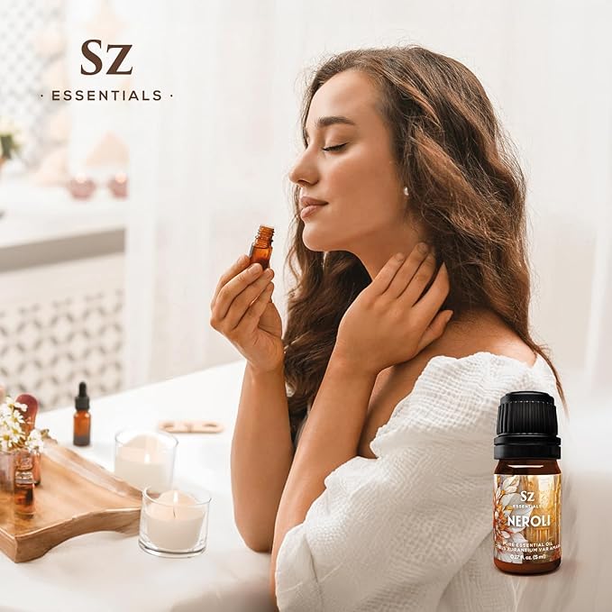 Neroli Essential Oil 100% Pure, Undiluted Oil - Extracted from The Bitter Orange Tree Blossoms - Rich & Floral Scent, with Citrusy Overtones - Therapeutic Grade & Vegan - 0.17oz (5ml)