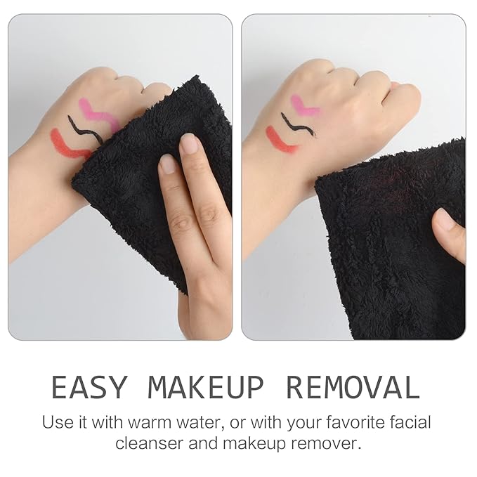 SINLAND Microfiber Face Cloths Reusable Makeup Remover Washcloths Super Soft and Absorbent Fingertip Face Towels for Sensitive Skin Women 12 x 12 Inch 6 Pack