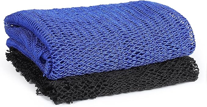 2pc African Net Long Bath Net Sponge,JASSINS African Bathing Sponge,Body Exfoliating Long Net Shower Body Scrubber Back Scrubber Skin Smoother,Stretch Length to 66 INCH