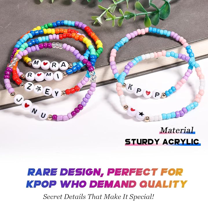 AICase for Kpop Merch Cosplay inspired Bracelets Outfit Costume 6 Pcs Stackable Stretch Friendship Beaded Bracelets for k pop Unique Merchandise Jewelry Gifts for Fans Women Christmas Stocking_58