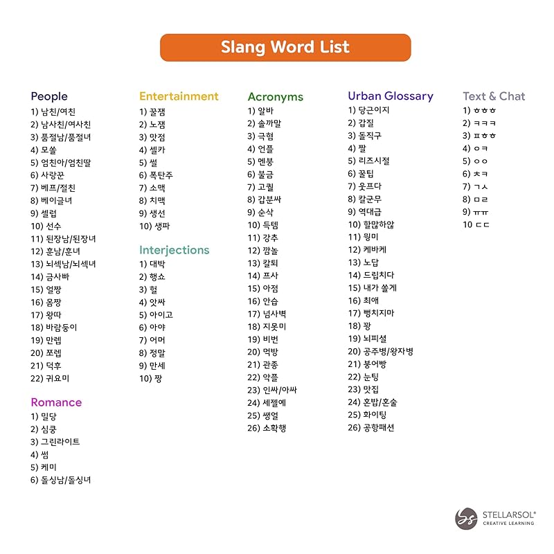 55 Korean Slang Flashcards - 110 Popular Slang for Beginners