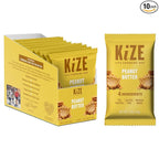 KiZE Energy Peanut Butter High Protein Snack Bars, 10 Count, 10g Grass-Fed Whey Protein, Gluten Free, Non-GMO, Soy Free, Mission Based, Made in USA