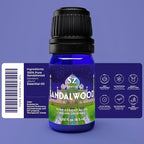 Sandalwood Essential Oil, 100% Pure, Natural Oil - (Santalum Album) Indian Sandalwood - Deep, Woody, Balsamic Scent with Delicious Aroma - Therapeutic Grade & Vegan - 0.22oz (6.5ml)