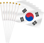 50 Pack Korea Mini Stick Flag, Korean Hand Held Small Miniature Stick Flag, National Country Flag for Party Decorations, Outdoor Decoration, Festival Events Celebration, World Cup, Sports Events, International Festival (Korea)