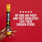Chef's Cut Smoked Chicken Jerky Meat Sticks, Barbecue Flavor (1 Ounce Stick, Pack of 12) - High Protein, 8g Protein per Serving, 70 Calories, Gluten-Free, Keto Friendly Snack, Low Carb Snack, Individually Wrapped