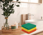 16 Pack Cotton Washcloths for Body and Face, 12x12 Inches, Multipurpose and Lightweight Wash Clothes for Face. Highly Absorbent - Travel and Bath Towel (Multi-Color)