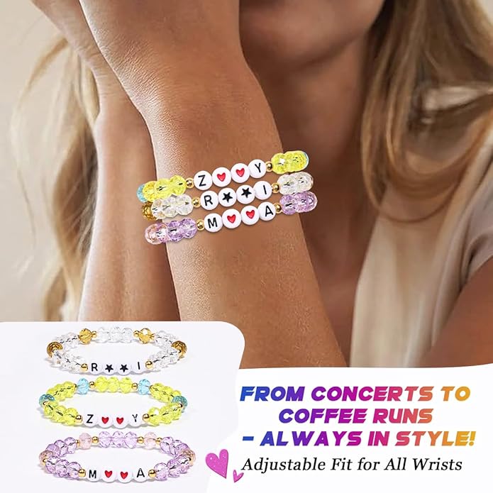 AICase for Kpop Merch Cosplay Inspired Bracelets 3 Pcs Stackable Stretch Friendship Beaded Crystal Bracelets for k pop Outfit Costume Merchandise Jewelry Gifts for Fans Women Christmas Stocking_70