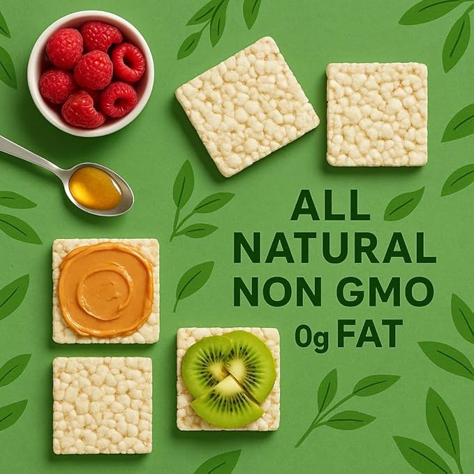 Only Kosher Candy Ultra Thin Rice Cakes Squares Original All Natural Whole Grain Brown Rice, Gluten Free Rice Cakes, Non GMO, Fat Free (Pack of 3)