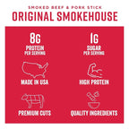 Chef's Cut Real Snack Beef and Pork Original Smokehouse Sticks, 1 Ounce (16 Count)
