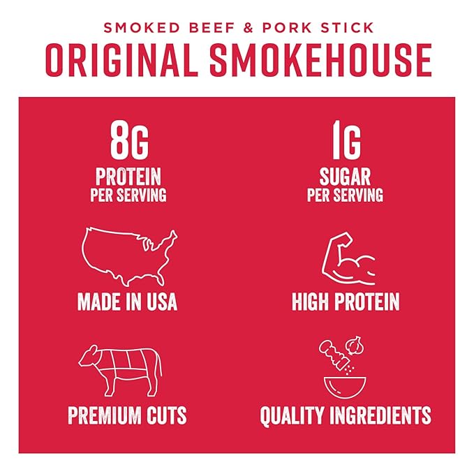 Chef's Cut Real Snack Beef and Pork Original Smokehouse Sticks, 1 Ounce (16 Count)