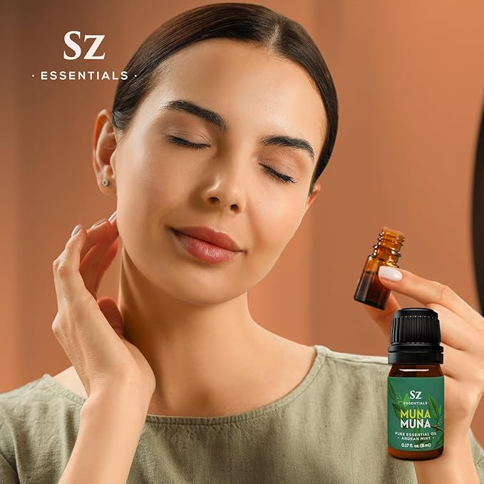 Muna Muna Andean Mint Essential Oil (Minthostachys Mollis) - 100% Pure and Undilluted - Rich & Fresh & Minty Scent with Earthy Overtones - Therapeutic Grade & Vegan - 0.17oz (5ml)