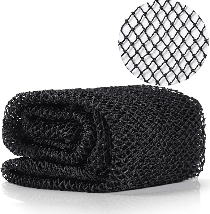 African Net Long Bath Net Sponge,JASSINS Bathing Body Exfoliating Shower Body Back Scrubber Skin Smoother,Stretch Length to 66 INCH (Black)
