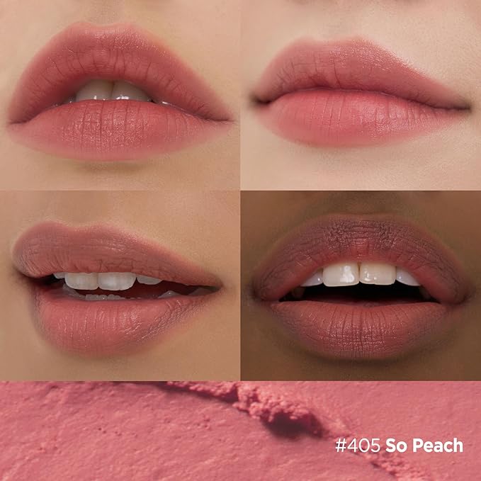 Laka Bulky Matte Lipstick 4g/0.14oz., Long Wear, Non-Drying Lip Stain Stick with High Pigmentation, Voluminous Lips, Vegan, K-Beauty (#405 So Peach)
