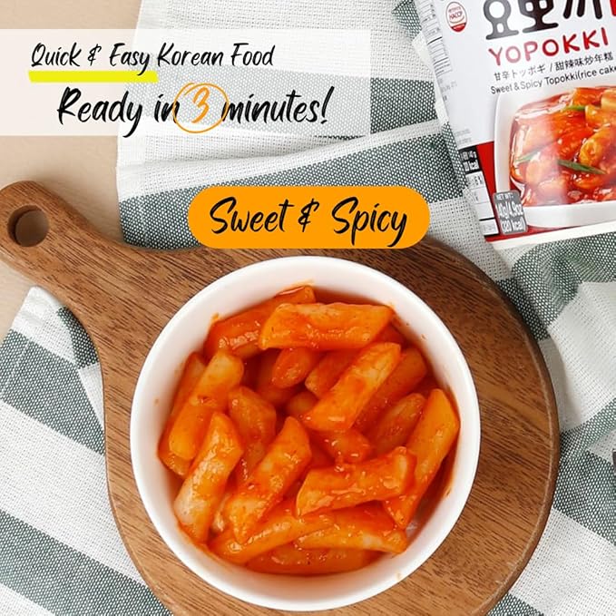 Yopokki Instant Tteokbokki Cup (Sweet Mild Spicy, Cup of 2) Korean Street food with sweet and moderately spicy sauce Topokki Rice Cake - Quick & Easy to Prepare