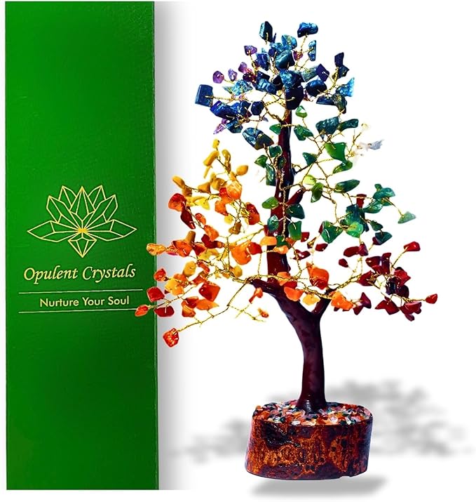 7 Chakra Crystal Tree of Life –Unique Handmade Spiritual Birthday Gifts for Women&Mom- Healing Crystal Gemstone Bonsai for Positive Energy,Good Luck–Feng Shui Home & Office Decor,Housewarming Gifts