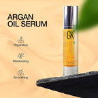 GK HAIR Global Keratin 100% Organic Argan Oil Anti Frizz Hair Serum (1.69 Fl Oz/50ml) Styling Smoothing Strengthening Hydrating & Nourishing Heat Protection Shine Frizz Control Dry Damage Hair Repair