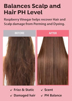 A'PIEU Raspberry Vinegar Hair Care Bundle - Vinegar Rinse 6.76 Fl oz & Mist 3.55 fl oz | Scalp Treatment, pH Balance, Frizz Control | Clarifying, Nourishing, Refreshing
