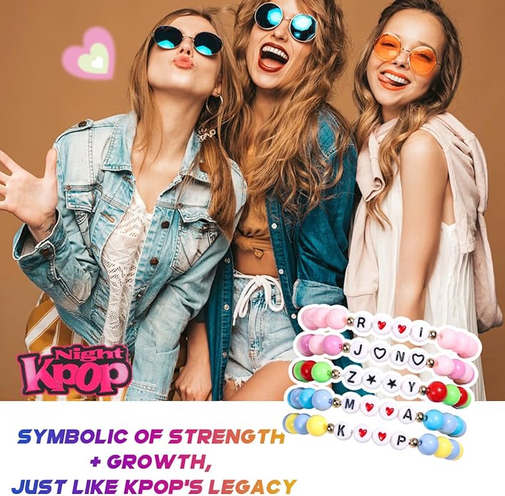 AICase for Kpop Merch Cosplay Inspired Bracelets Outfit Costume 5 Pcs Stackable Stretch Friendship Beaded Bracelets for k pop Merchandise Jewelry Gifts for Fans Women Christmas Stocking_57