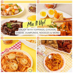 Yopokki Instant Tteokbokki Pack Set (6 Packs - 2 Sweet Mild Spicy, 2 Cheese, 1 Onion Butter, 1 Jjajang) Korean Street Food with Various Flavored Sauces - Quick & Easy to Prepare